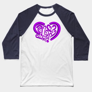 Who is in my heart? Purple color Baseball T-Shirt